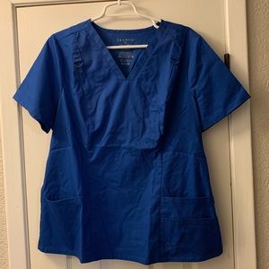 JAANUU xl royal blue scrub top